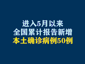 1【短時(shí)頻題圖】進(jìn)入5月以來，全國累計(jì)報(bào)告新增本土確診病例50例.jpg